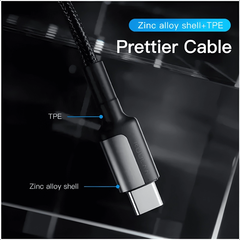 CABLE USB TIPO C - C CARGA RAPIDA 65W LARGO 1 METRO - 3