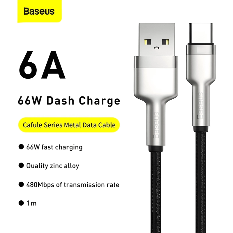 CABLE USB P/TIPO-C TURBO METAL DE 66 W Y 6 NEGRO - 2