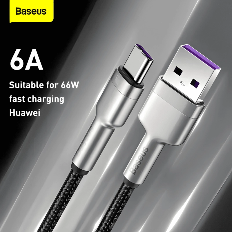 CABLE USB P/TIPO-C TURBO METAL DE 66 W Y 6 NEGRO - 3