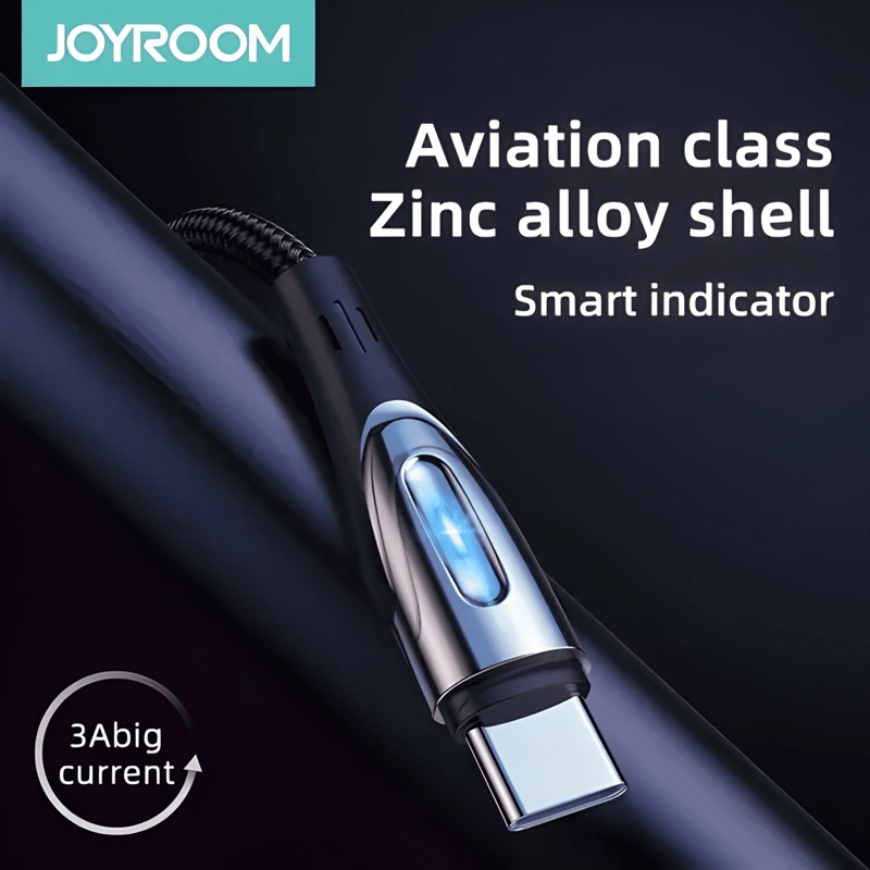 CABLE DE CARGA RAPIDA TIPO C 2.4 A 3.0 MTS JOYROOM NEGRO - 2