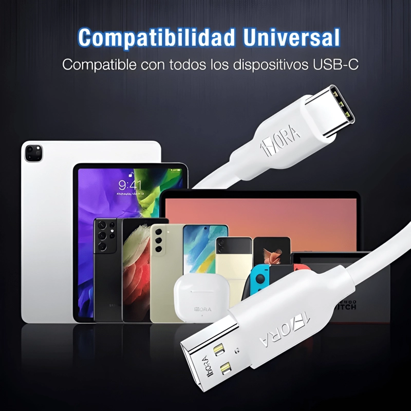 GENÉRICO CABLE USB TIPO C 3 A 1M CARGA RAPIDA CABLE DE DATOS
