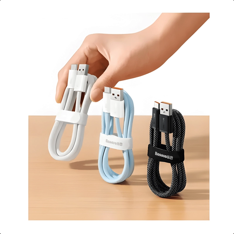 CABLE USB C PARA CARGA RAPIDA 5A 1 METRO ALTA CALIDAD BLANCO - 3