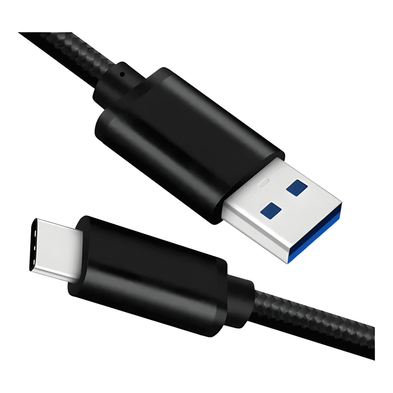 CABLE USB 2 METROS TIPO C CARGA RAPIDA 3.1 NEGRO - 3