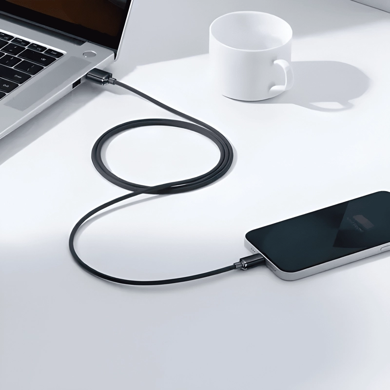 GENÉRICO CABLE PARA IPHONE 2 MTS USB-A A TIPO LIGHTNING CARGA NEGRO