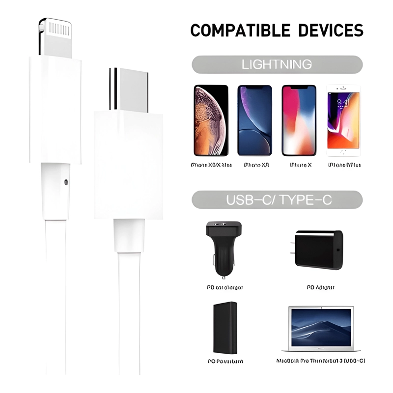 CABLE DE CARGA USB TIPO C PARA IPHONE CABLE PARA IPHONE 1MTS - 4
