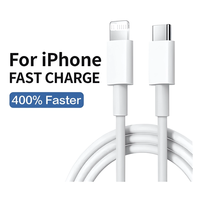 CABLE USB C CARGA RAPIDA PARA IPHONE 11 12 13 14 1M BLANCO - 3