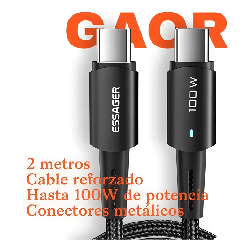 GENÉRICO CABLE 2 METROS 100W CARGA RAPIDA USB-C PARA MACBOOK IPAD #2