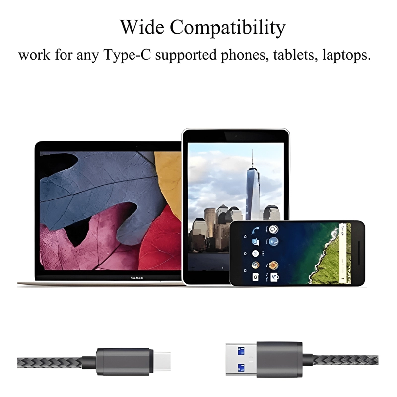 CABLE USB A TIPO C 3 METROS CARGA RAPIDA - 2