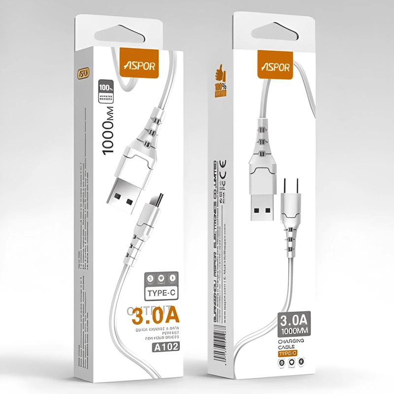 CABLE MICRO USB CARGA RAPIDA 3.0 ASPOR ORIGINAL A100 D - 4