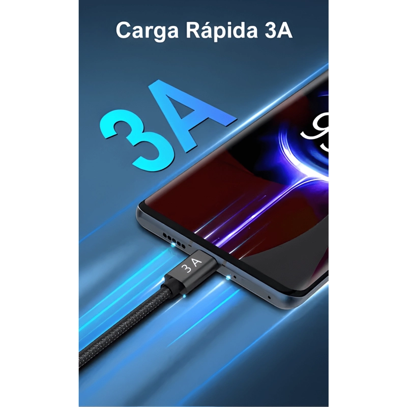 CABLE USB TIPO C A TIPO C 2M CARGA RAPIDA 60W DATOS NEGRO - 1