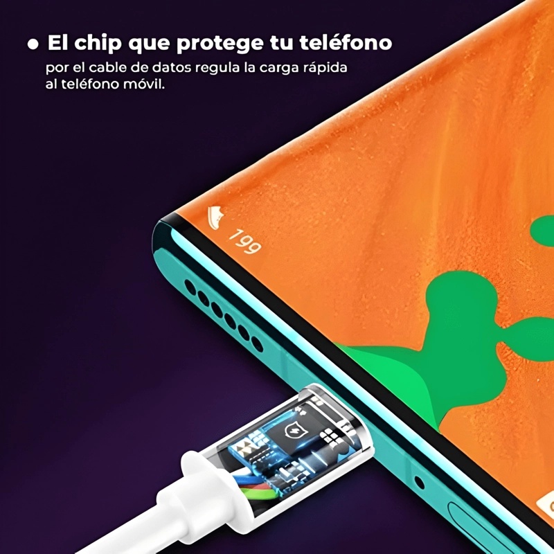 CABLE TIPO USB A TIPO C PARA CARGA RAPIDA ANDROID BLANCO - 4
