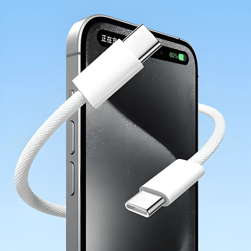 GENÉRICO CABLE TIPO-C A TIPO-C, 2M, 60W, TRENZADO BLANCO