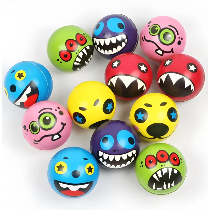 6X PELOTA ESPUMA 7CMS ANTIESTRESS TERAPIA EMOGI MONSTRUO - 2