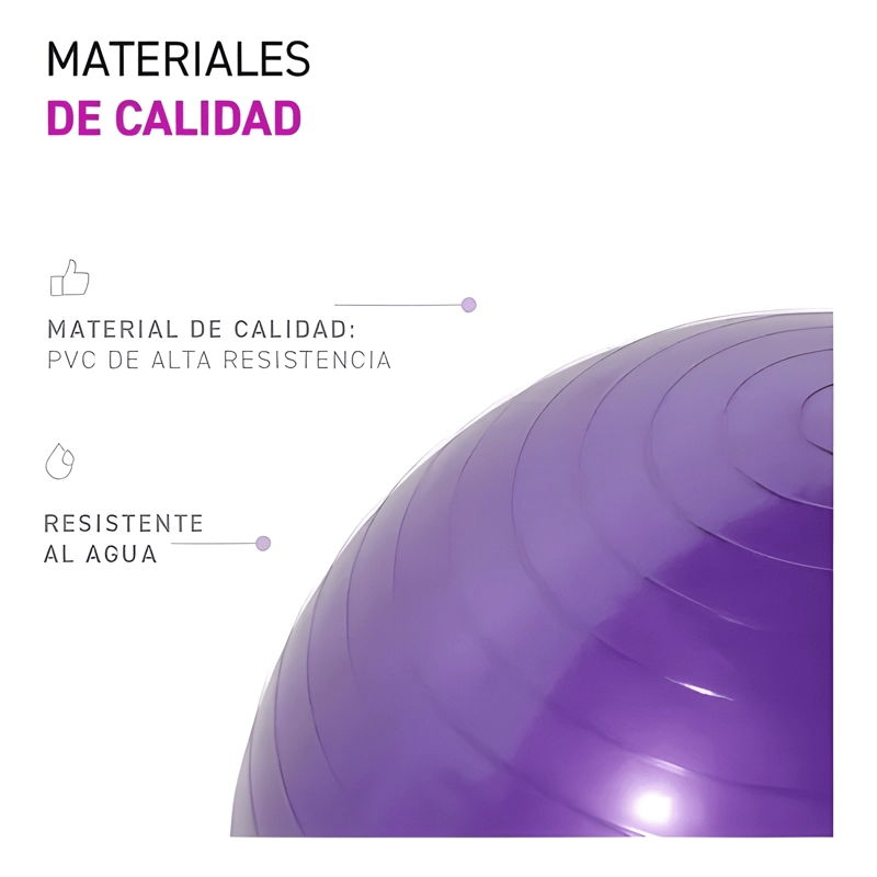 PELOTA YOGA ANTIEXPLOSION CUPERSTORECL 55 CM PVC LILA - 3