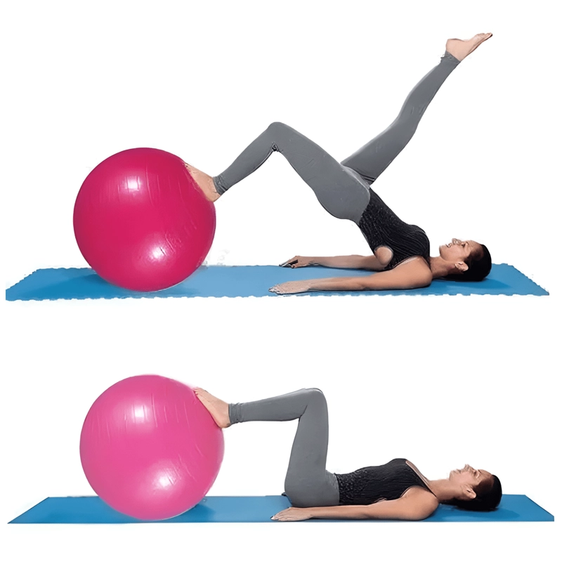 BALON PILATES YOGA PELOTA 65CM FITNES EJERCICIO AZUL - 3