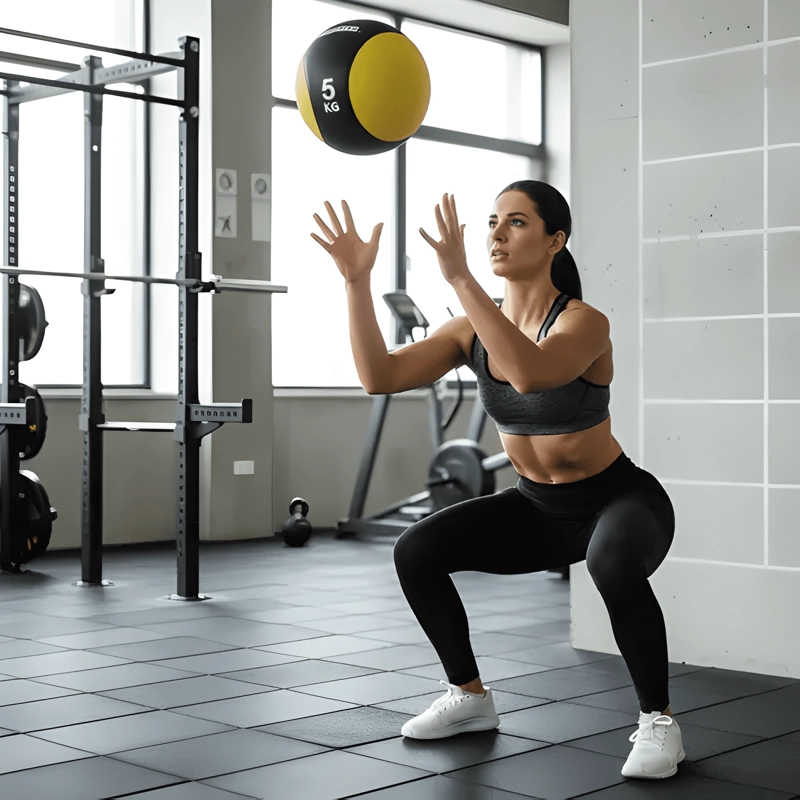 BALON MEDICINAL CON REBOTE 5 KG CROSSFIT PELOTA #12 - 1