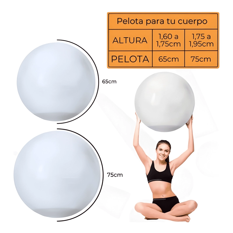 PELOTA BALON 75 CM PILATES YOGA + INFLADOR PELOTAS #3 - 3