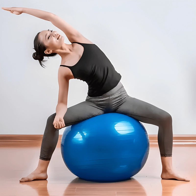 PELOTA YOGA 55CM ANTIEXPLOSION PVC CUPERSTORECL AZUL - 2