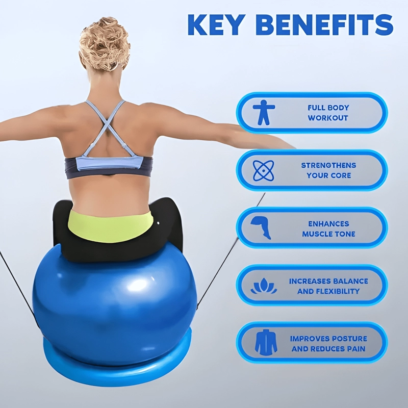 PELOTA YOGA 55CM ANTIEXPLOSION PVC CUPERSTORECL AZUL - 4