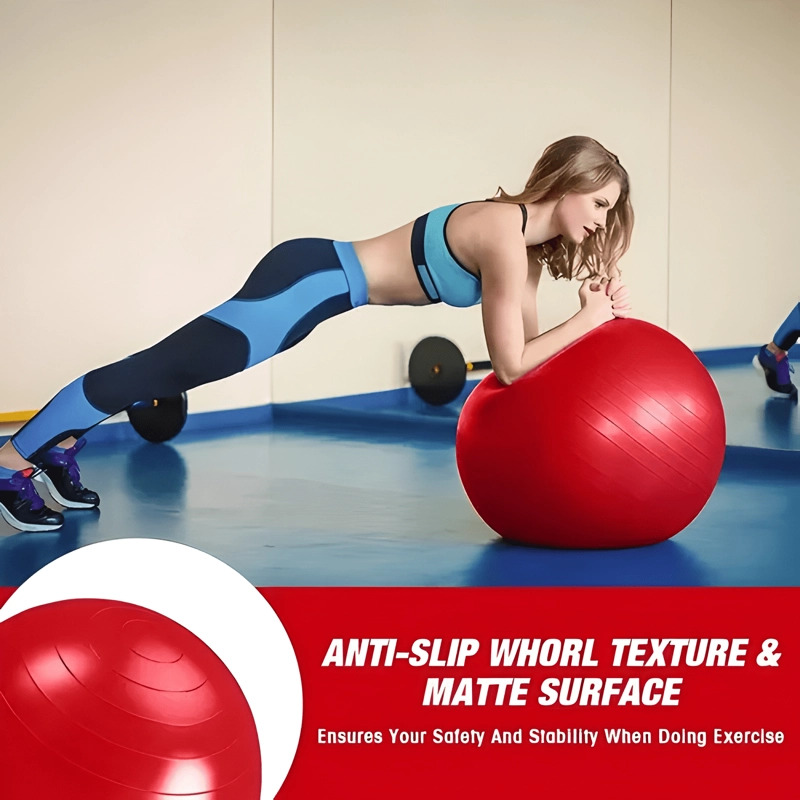 PELOTA BALON YOGA PILATES 75 CM FITNES TERAPIA ROJO - 4