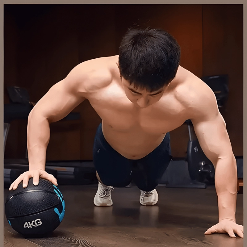 BALON MEDICINAL CON REBOTE 4 KG PARA ENTRENAMIENTOS FITNESS - 4