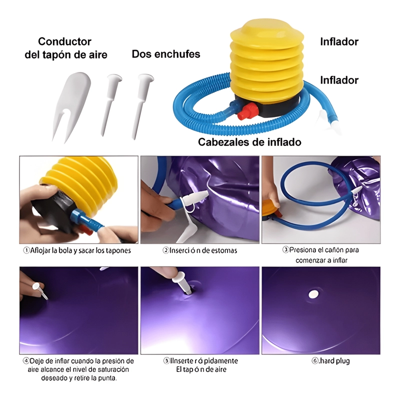 PELOTA FITNESS DE EJERCICIO PARA YOGA PILATES CON BOMBA 55CM - 4