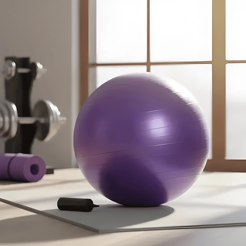 PELOTA DE GIMNASIA PILATES SWISS YOGA DE 65 CM MORADO - 3