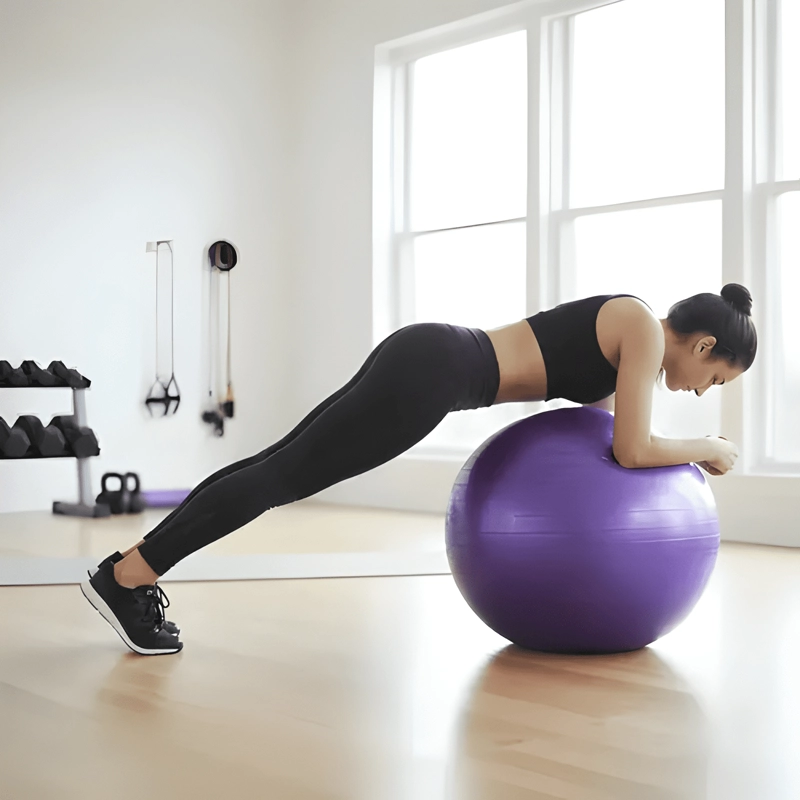 PELOTA DE GIMNASIA PILATES SWISS YOGA DE 65 CM MORADO - 4