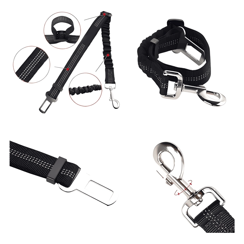CINTURON SEGURIDAD PERRO GATO ZONA MASCOTAS CORREA ELASTICA - 2