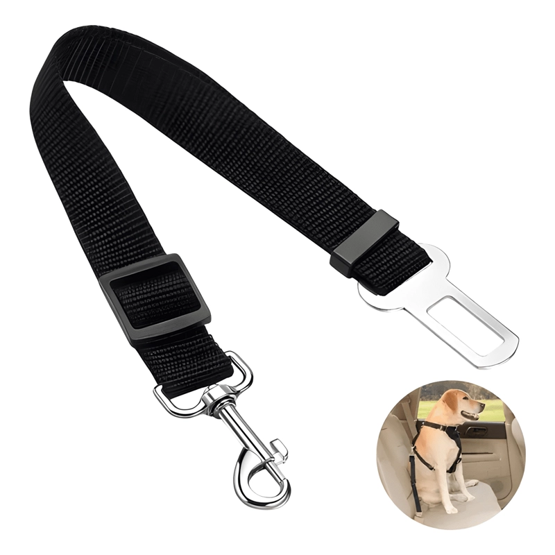 CINTURON SEGURIDAD PARA PERROS NYLON AJUSTABLE THE NEGRO - 4