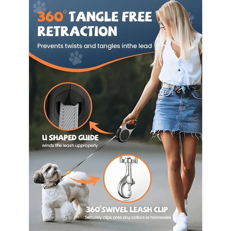 CORREA DE LED CABLE RETRACTIL PARA PERRO 5M HASTA 70KG - 4