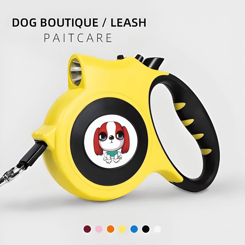 CORREA RETRACTRIL AUTOMATICA PERRO MASCOTAS 5 MT + LINTERNA - 1