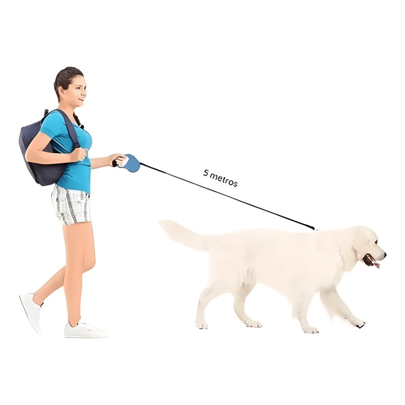 CORREA RETRACTRIL AUTOMATICA PASEO PERRO MASCOTAS 5 METROS - 2