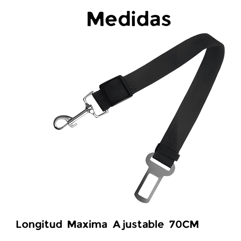 CINTURON SEGURIDAD MASCOTA PERRO AUTO AJUSTABLE CORREA AZUL - 1
