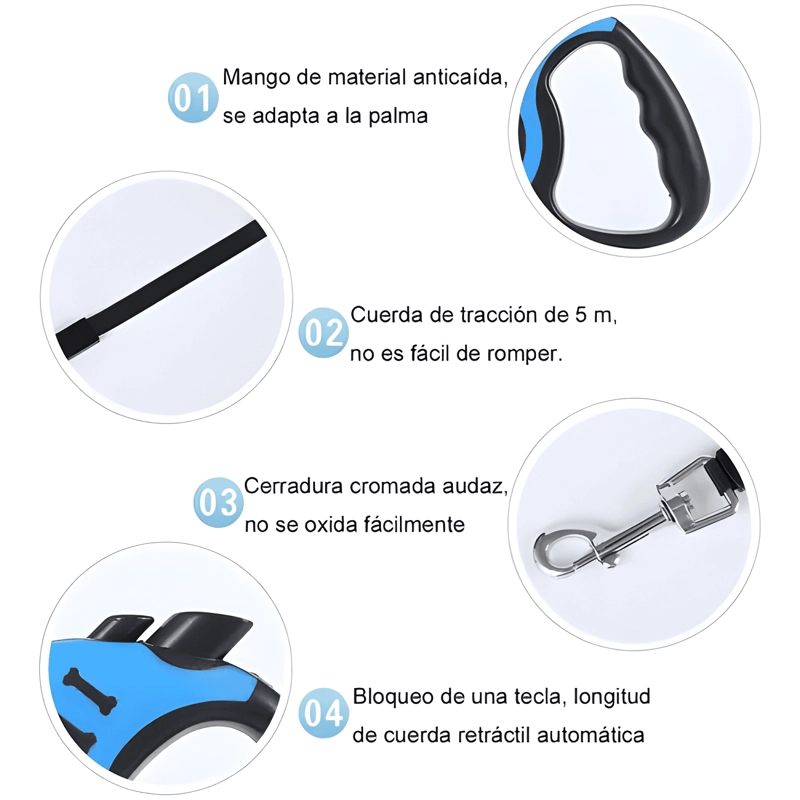 CORREA RETRACTIL LM DE 5 M PARA PERRO Y GATO, HASTA 14 KG - 2