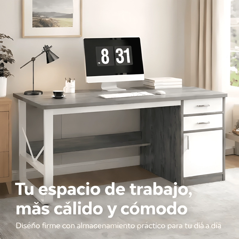 ESCRITORIO MODERNO CON CAJONERAS 120X60X72CM PARA OFICINA - 2
