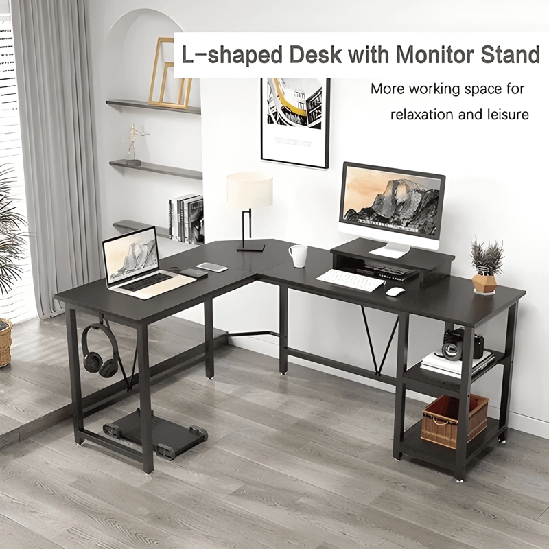 ESCRITORIO ESQUINERO METAL OFICINA 150X48X75CM EN FORMA L #6 - 1