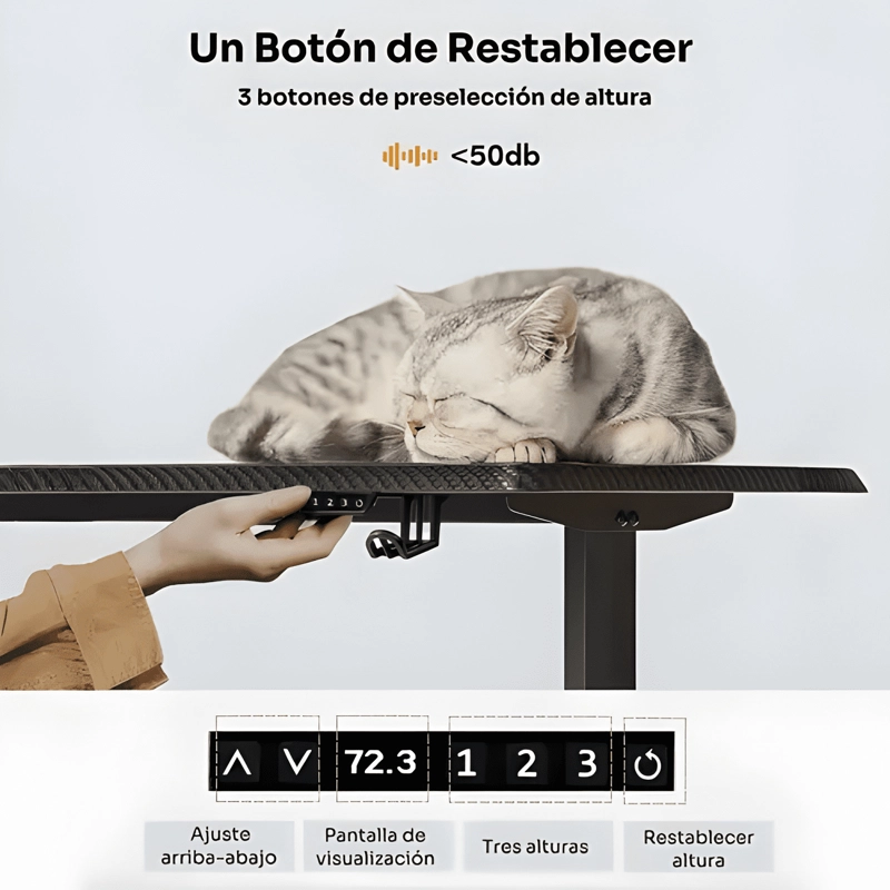 ESCRITORIO ELE CTRICO DE ALTURA REGULABLE 120X60 CM NEGRO #2 - 4