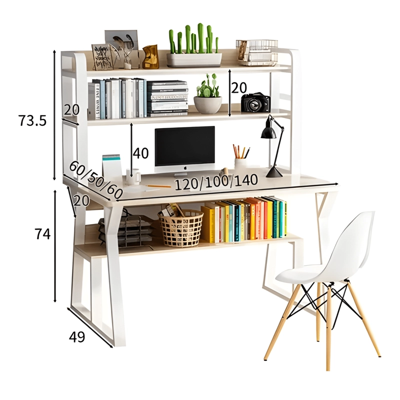 ESCRITORIO MODERNO CON REPISAS 147X120X60X72 - 2