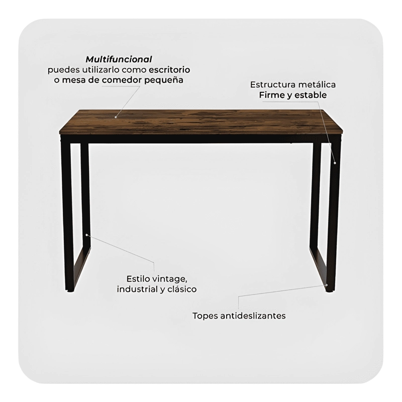 ESCRITORIO INDUSTRIAL TOP LIVING GLASGOW RUSTICO CAFE  MARRON - 4