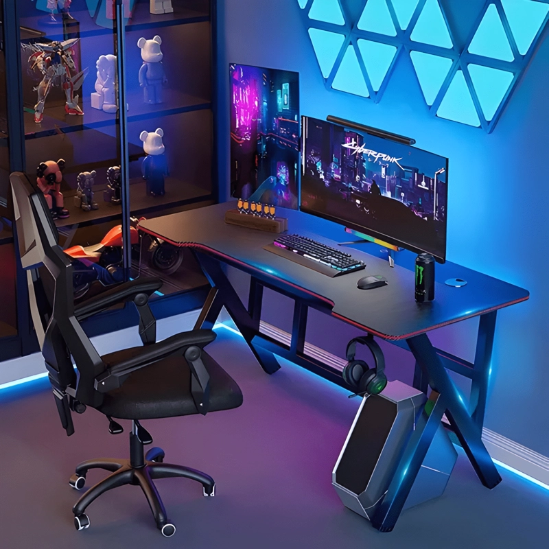 ESCRITORIO GAMER PROFESIONAL /ROJO CHIC HOME NEGRO - 3