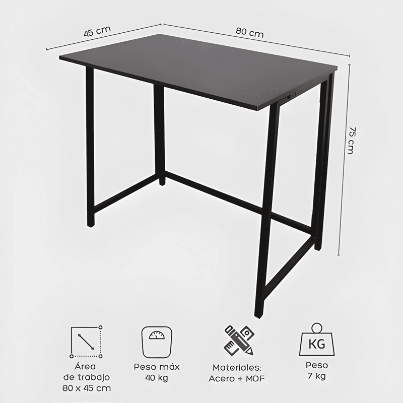 ESCRITORIO PLEGABLE TOP LIVING WENGUE  COMPACTO MARRON - 1