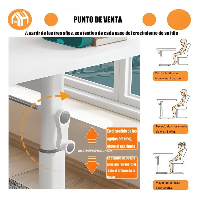 ESCRITORIO 120CM ALTURA AJUSTABLE MANUAL ERGONOMICO TRABAJO - 3