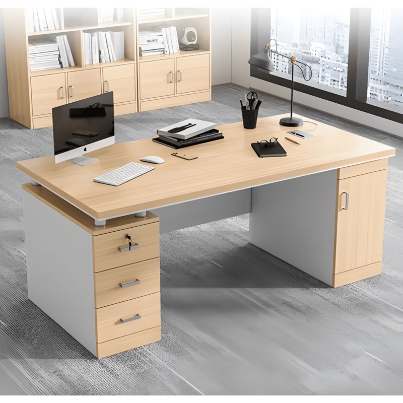 ESCRITORIO MODERNO CON CAJONERAS 140X60X77CM PARA OFICINA - 1