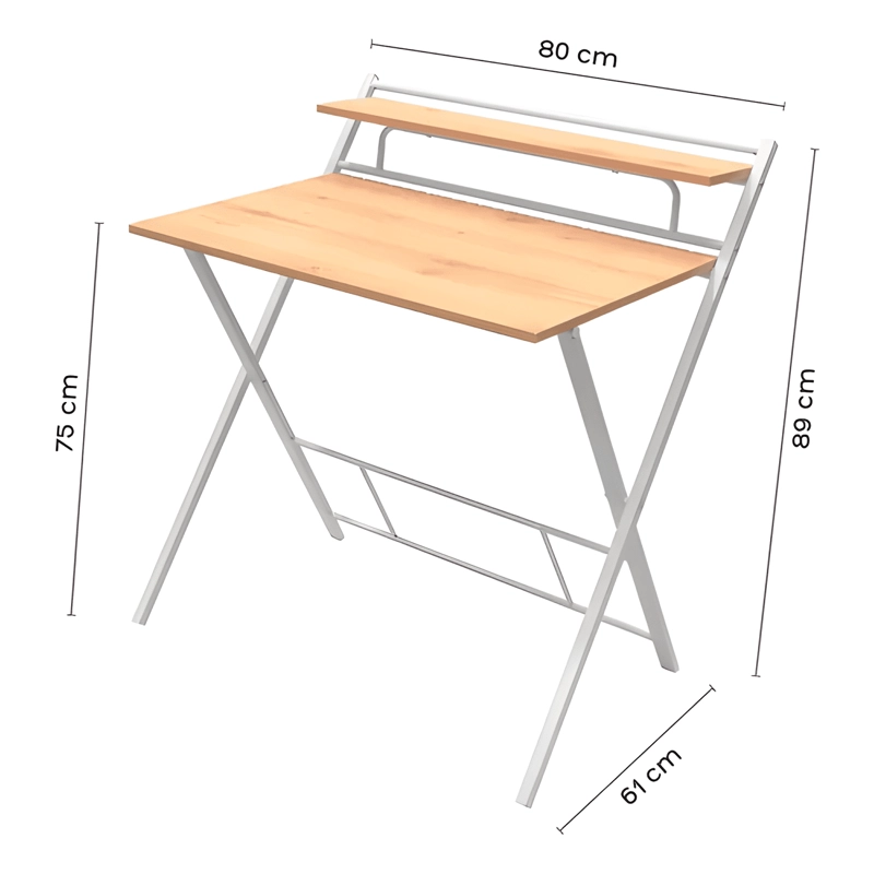 ESCRITORIO PLEGABLE RELAN TRIPOLI COMPACTO SIMIL BLANCO - 4