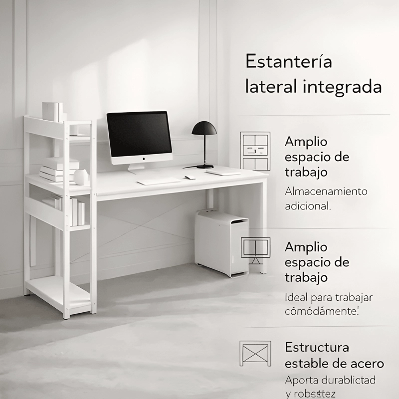 ESCRITORIO H OFICINA MADERA ESPESOR 18MM 120CM X 55CM X #9 - 3