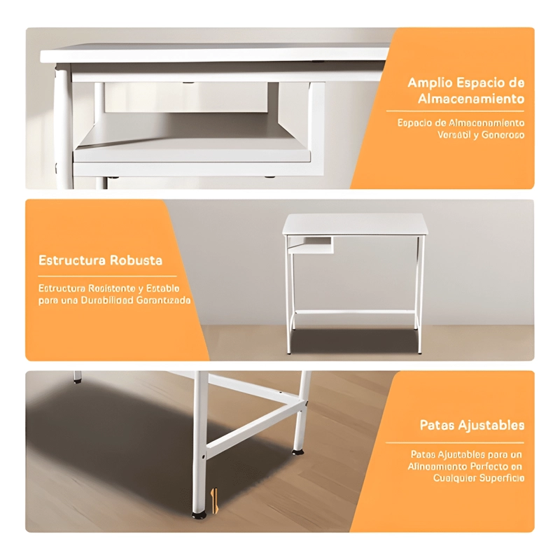 ESCRITORIO PEQUEÑO DE MADERA CON REPISA PARA OFICINA - 2