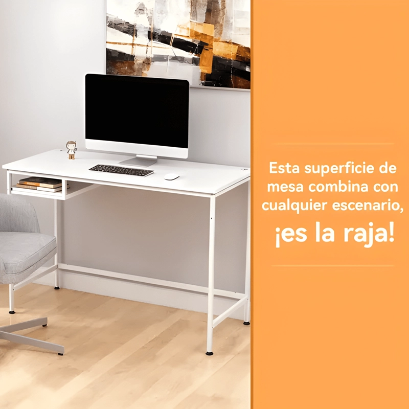 ESCRITORIO PEQUEÑO DE MADERA CON REPISA PARA OFICINA - 3