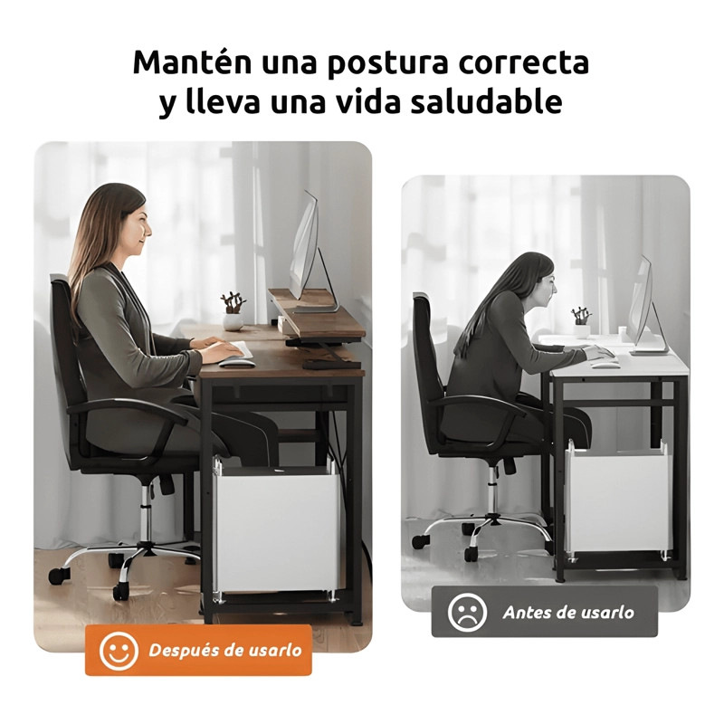 ESCRITORIO 120X50X86CM CON REPISA GANCHOS PUERTO USB #3 - 1