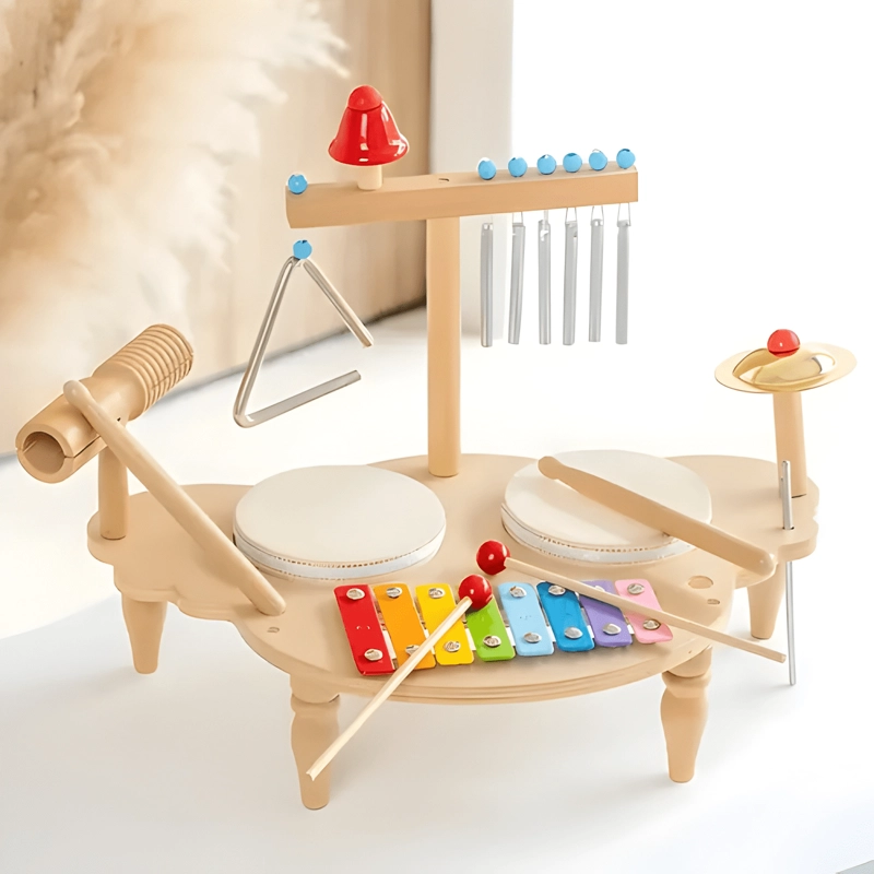 INSTRUMENTO DE PERCUSION MUSICAL ORFF MADERA CENTRO MARRON - 1